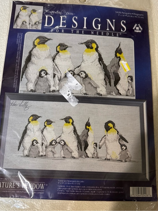 Dimensions Other - Designs for the Needle Penguin Cross Stitch Kit - White, Black, Yellow